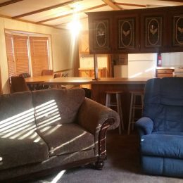 Livingroom set up at Oahe Wings & Walleyes